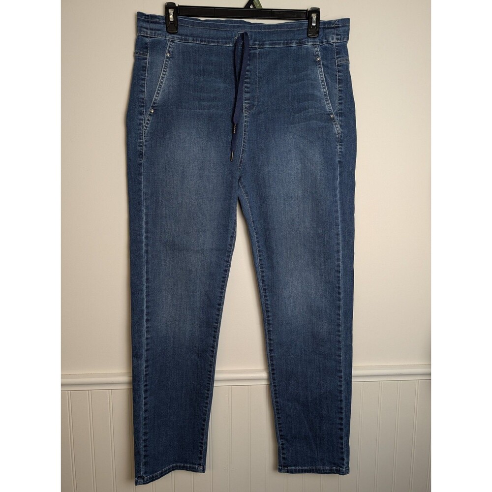 Alembika Indigo Ventura Drawstring Pant Jeans Womens Sz 5 (38x30) Blue High Rise